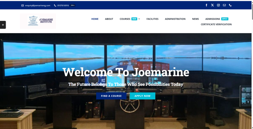 Joemarine Institute of nautical studies and research. Information website